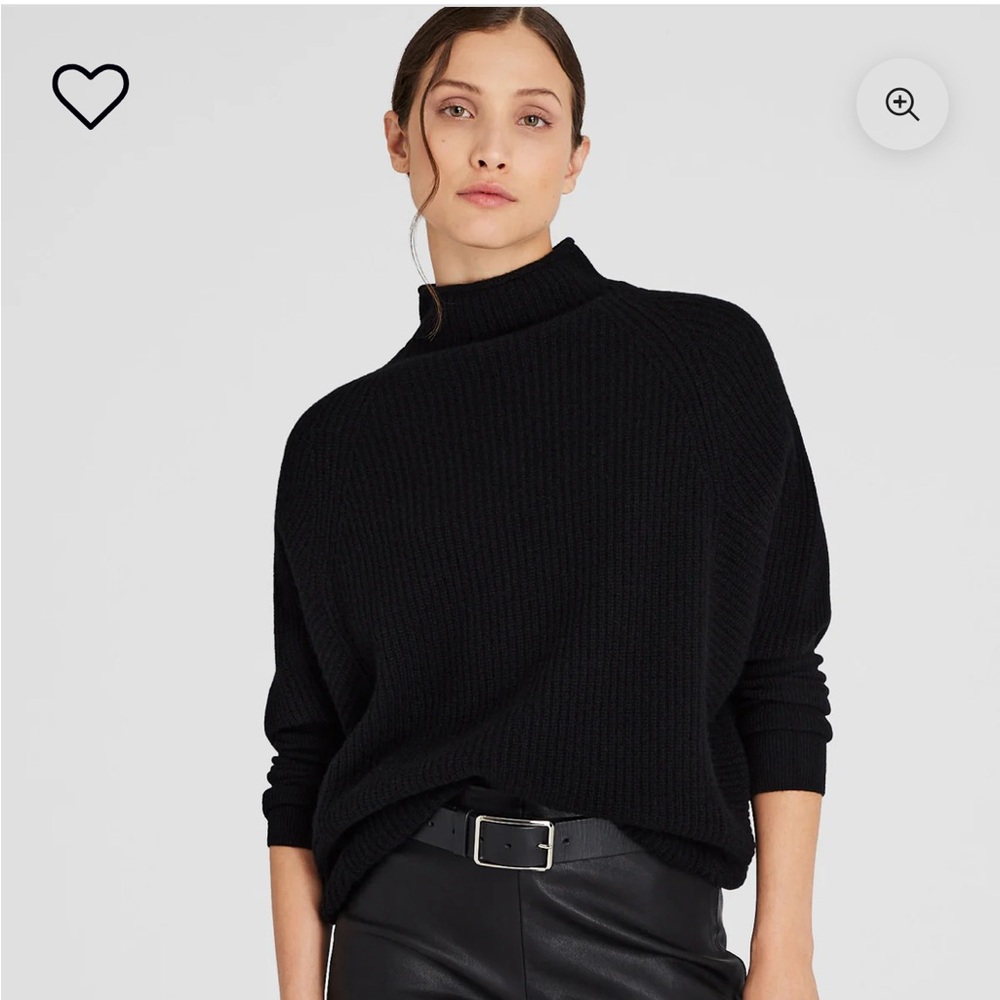Club Monaco Emma Black Cowl Neck Sweater.